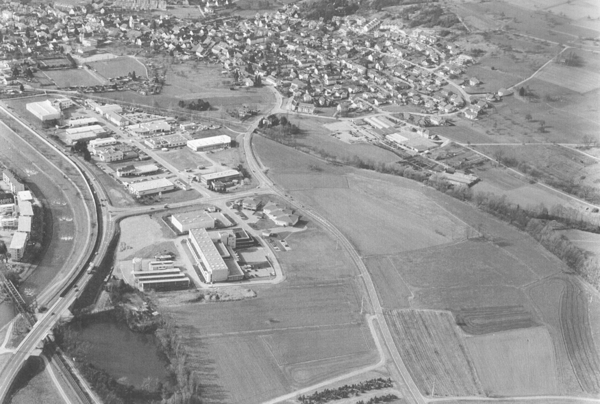 Entenbad 1997 Luftbild schwarz-weiß