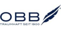Logo Schriftzug OBB mit Feder, schwarz auf weiß