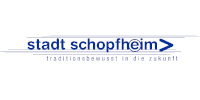 Schriftzug blau: Schopfheim - traditionsbewusst in die Zukunft